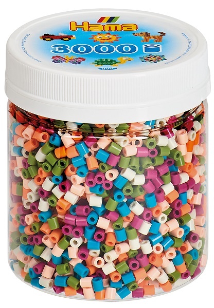 Hama Bügelperlen Dose mit 3000 Perlen in 6 Farben