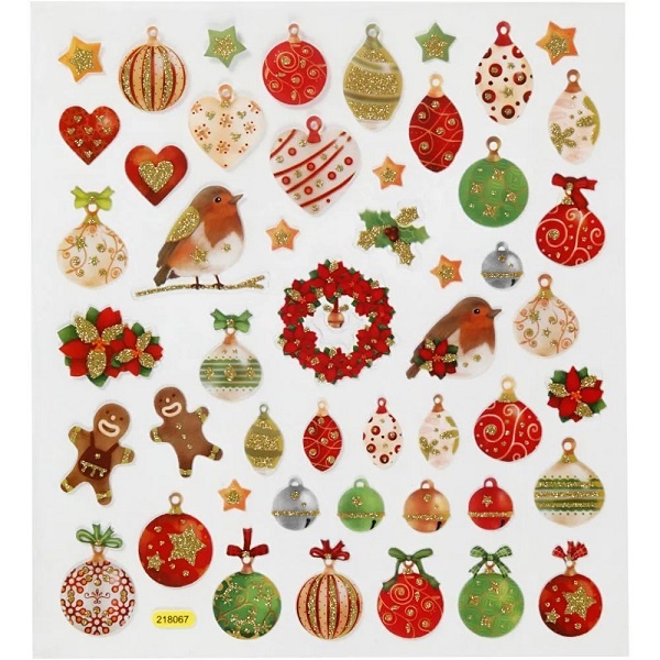 Bastelmaterial Sticker verschiedene Weihnachtsmotive
