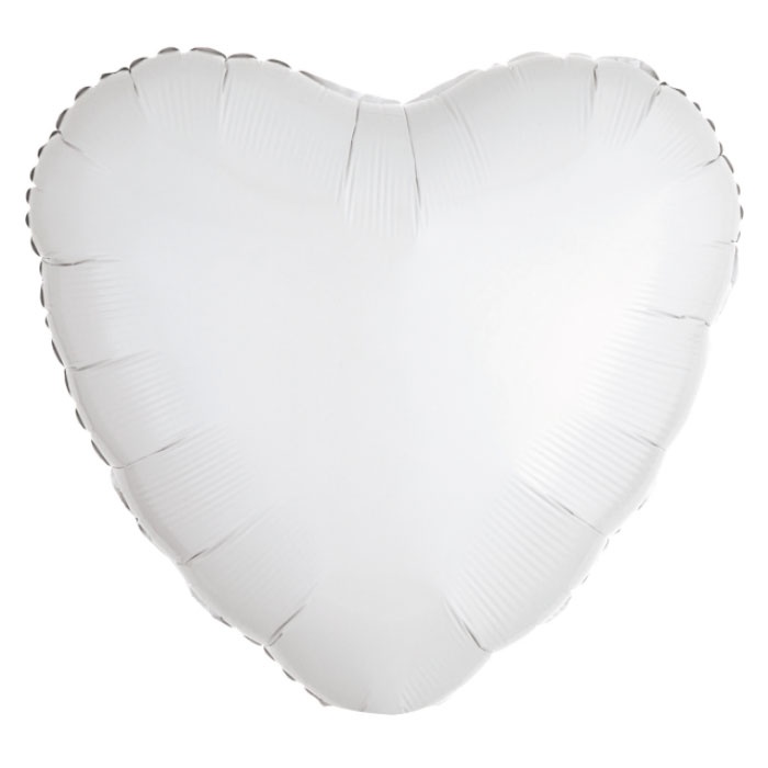 Amscan Folienballon Herz Metallic weiß 43 cm