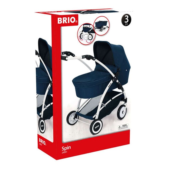 BRIO Puppenwagen Spin blau mit Schwenkrädern