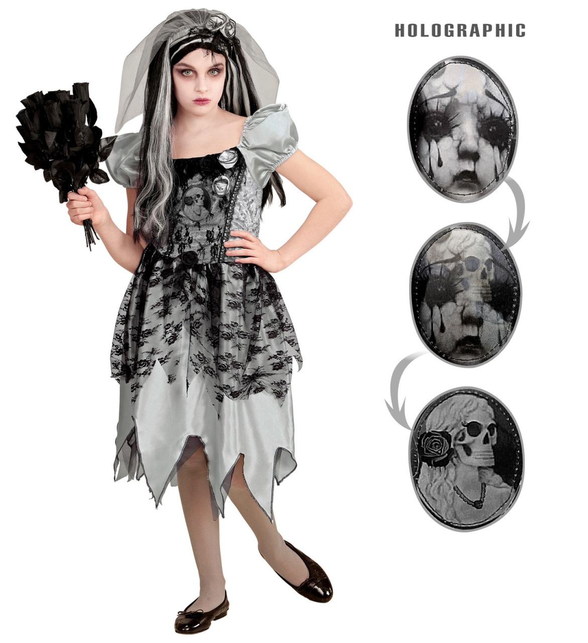 Kostüm Geisterbraut Kleid Ghost Braut Gr. 128