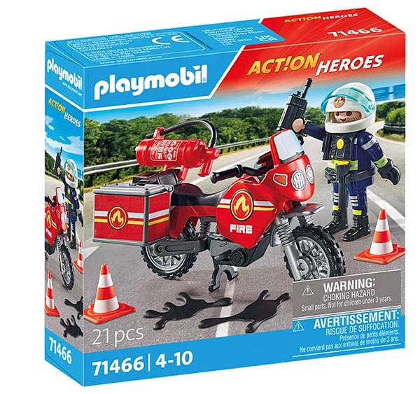 Playmobil Action Heroes 71466 Feuerwehrmotorrad am Unfallort