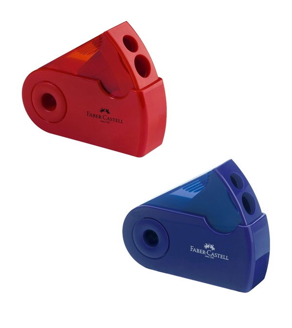 Faber-Castell Doppelspitzdose Sleeve, sortiert rot/blau