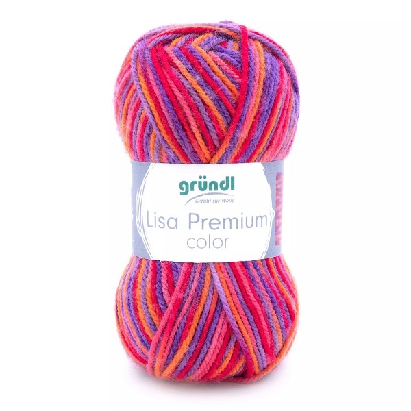 Gründl Wolle Lisa Premium color 50g  lila pink orange