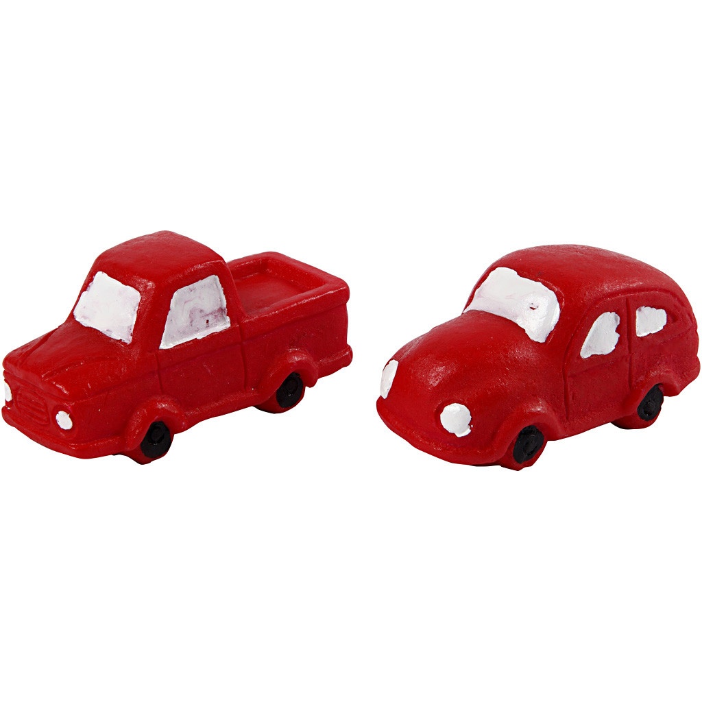 Kleine Deko-Autos rot 2 Stück