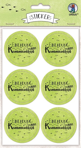 Sticker Einladung Kommunion apfelgrün