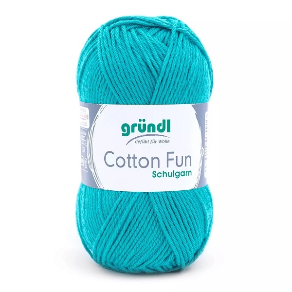 Gründl Wolle Cotton Fun 50 g türkisblau Schulgarn