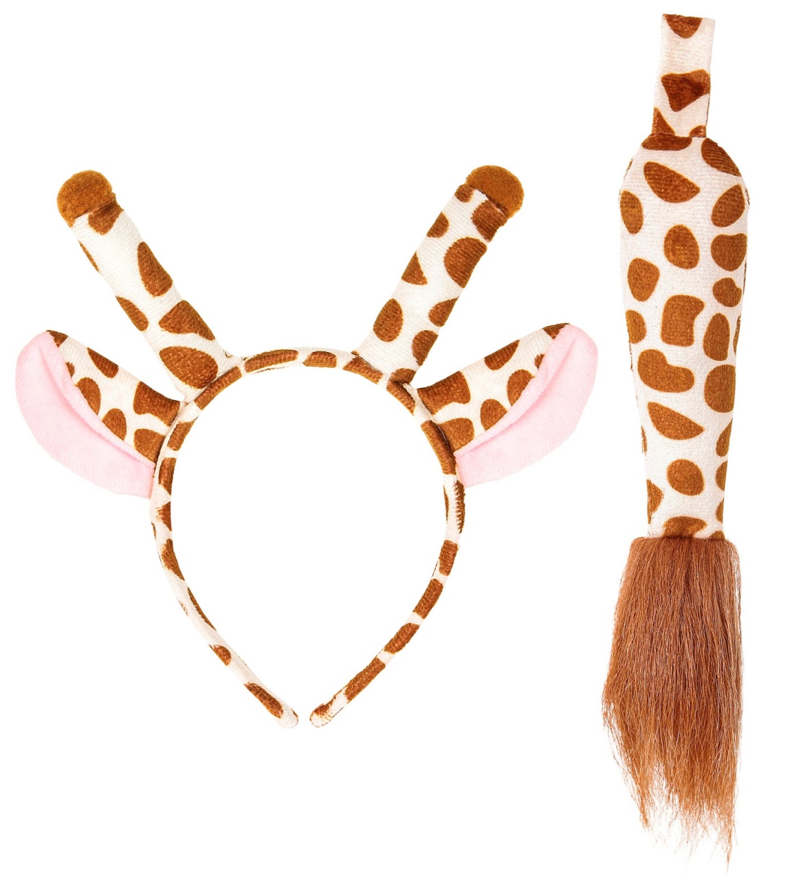 Kostüm-Zubehör Giraffe Set aus Ohren und Schwanz