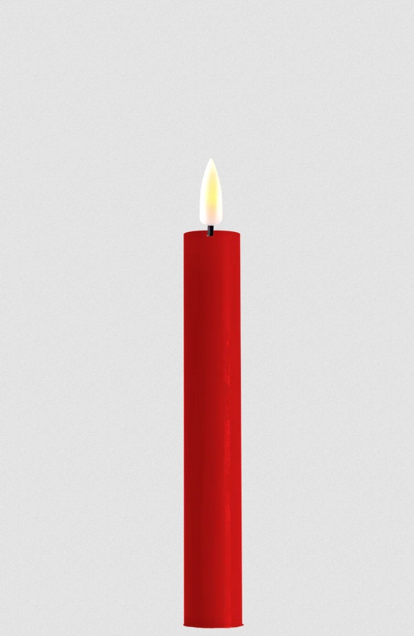 LED Kerze Rot Stabkerze 2 Stück 15 cm von Deluxe Homeart