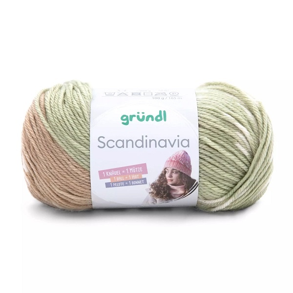 Gründl Wolle Scandinavia kamel pastellgrün natur 100 g
