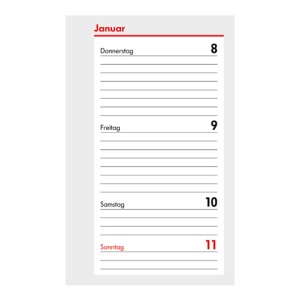 2024 Kalender Ersatzeinlagen Pocket A7 1 Woche/2 Seiten