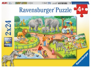 Ravensburger Puzzle Ein Tag im Zoo 2 x 24 Teile