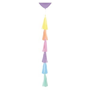 Amscan Ballonhänger mit Puscheln regenbogen Papier 70 cm