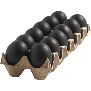 Oster-Eier Kunststoff schwarz 12 Stück 6 cm