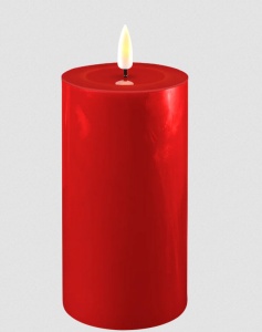 LED Kerze Rot Stumpenkerze 7,5x15 cm Deluxe Homeart