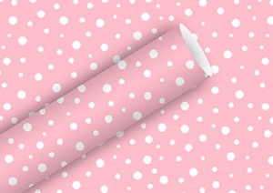 Geschenkpapier Polka Dots rosa 200 x 70 cm